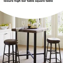 Американское твердое дерево, кованое железо для отдыха высокий стол кафе бар стол квадратный барный столик