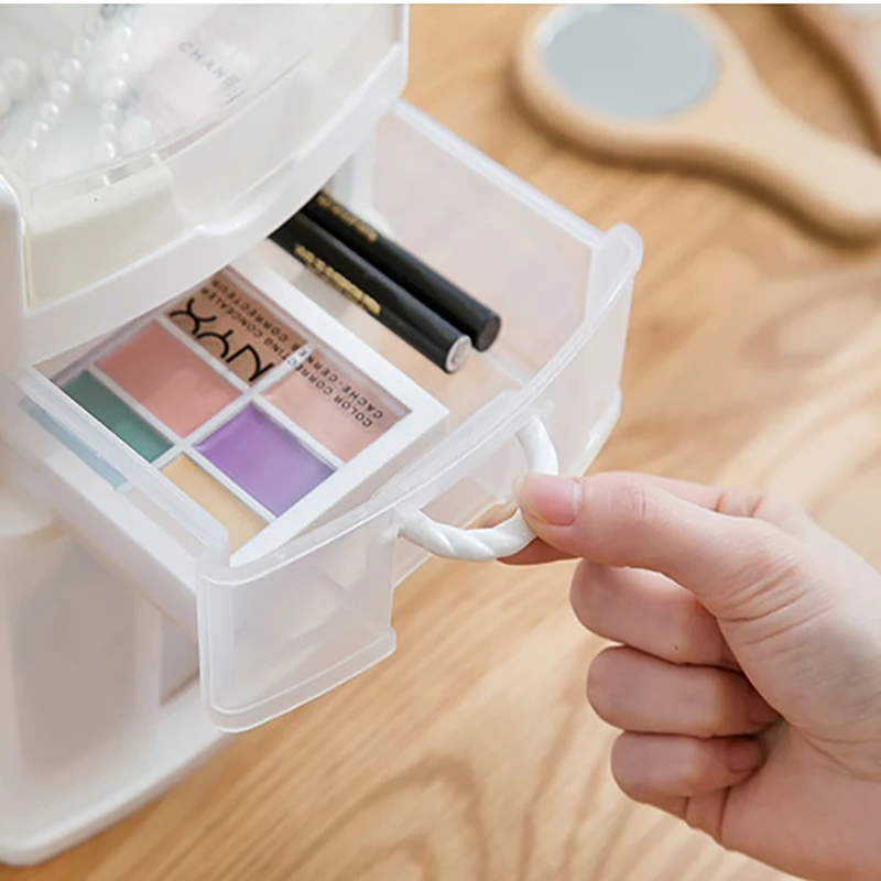 3 طبقات درج البلاستيك منظم مستحضرات التجميل ماكياج المنظم المجوهرات سطح المكتب مكتب صندوق تخزين الحمام أشتات تخزين النعش