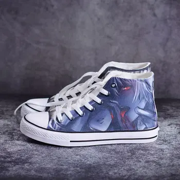 

Hip-hop street dance Tokyo Ghoul Graffiti Canvas Shoes Spring Hand Painted Shoes Halloween Breathable Sneakers X9091