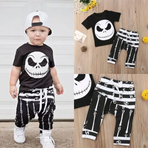 

Halloween Kids Baby Boys clothes T-shirt Tops+Long Pants Outfits Set Clothes 2pcs