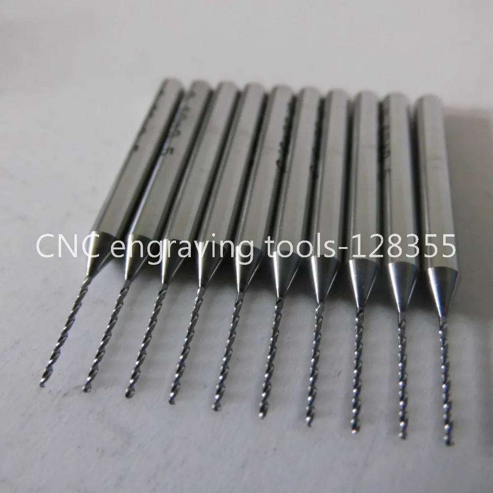 A Box 10* 0.8mm Carbide Steel PCB CNC Dremel Jewelry Micro Engraving Drill Bits