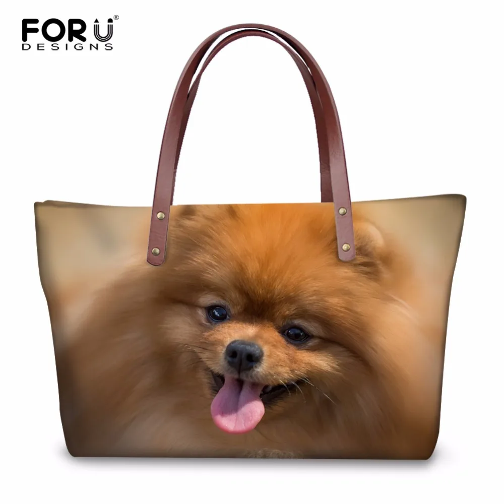 Forudesigns, милое животное Pomeranians, модные женские большие сумки-тоут, роскошные женские повседневные сумки-мессенджеры, сумки Mujer