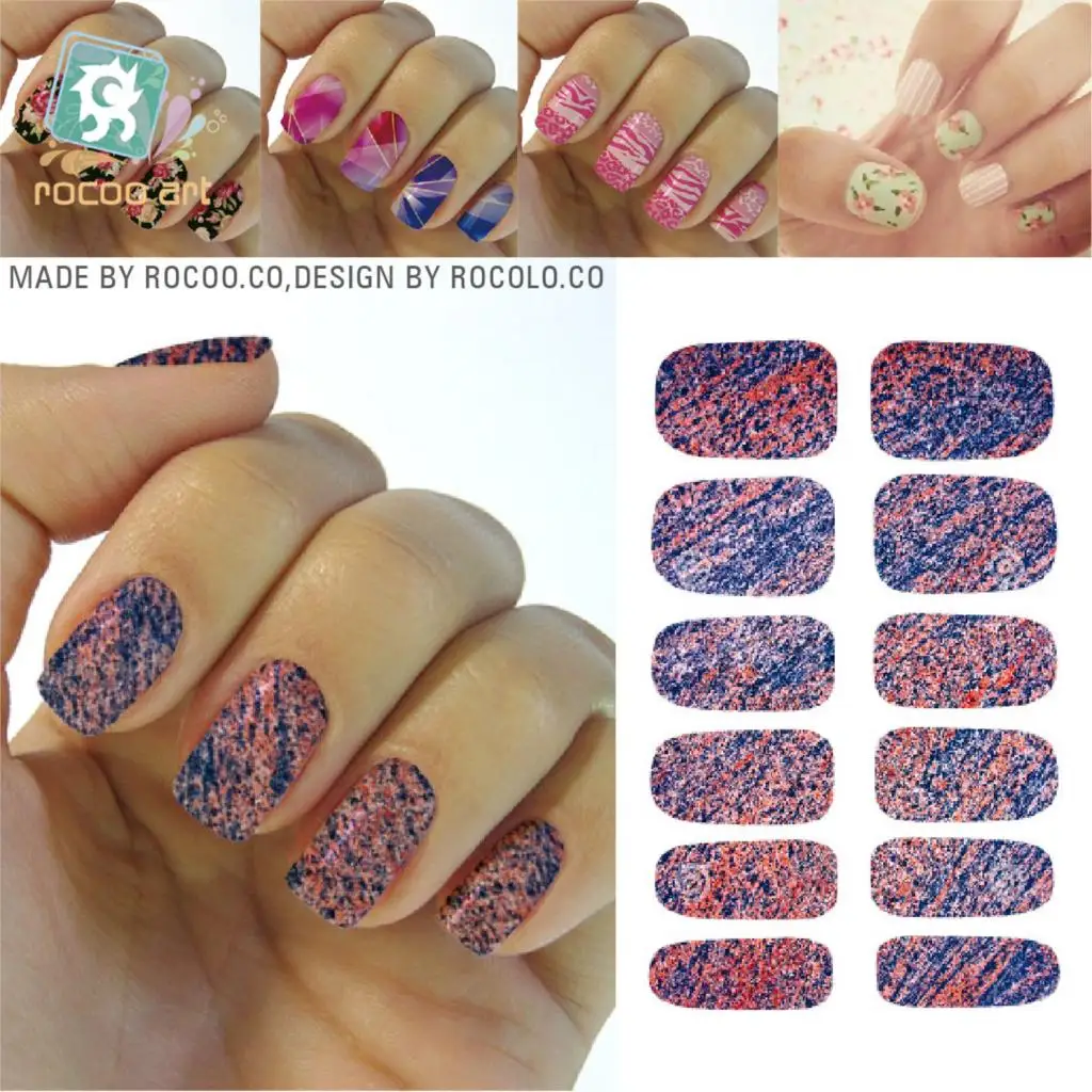 

K5742 2016 New Water Transfer Nail Foil Sticker Art Sexy Purple Red Marble Stone Mars Rock Nail Wraps Sticker Manicure Decals