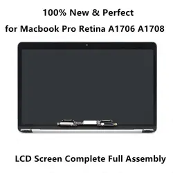 Подлинный новый ЖК-дисплей полная сборка для Macbook Pro retina 13 "A1706 EMC 3071 A1708 EMC 3164 космический серый серебристый