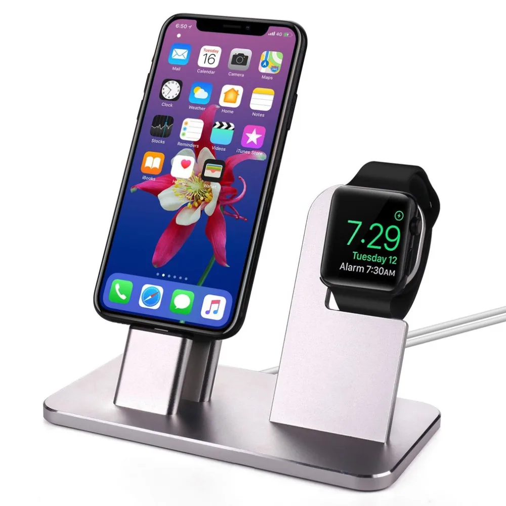 

2-in-1 Charging Dock Station Phone Watch Stand Holder Portable Fast Charger for Apple Watch for iPhone X 8 7 6