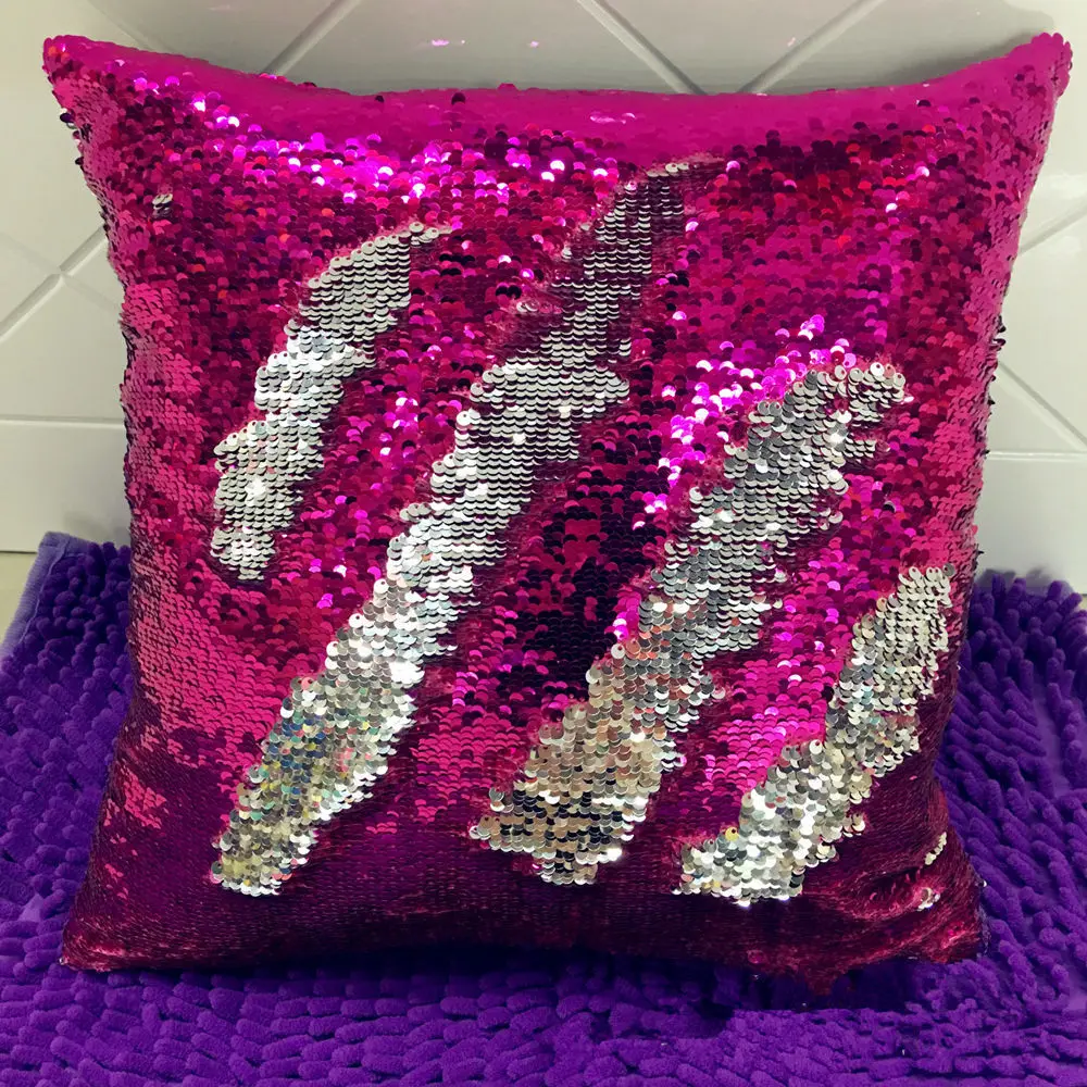 

Reversible Color Change Sequined Cushion Throw Pillow Case Cover