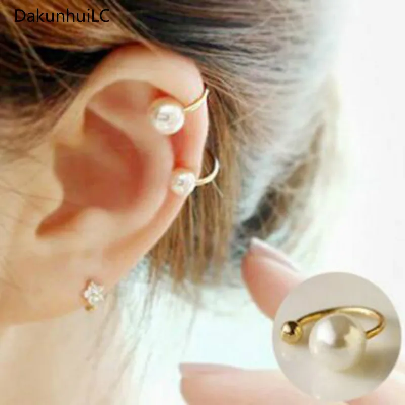 

2019 Amazing Price! New Clip Earrings Imitation Pearl Jewelry Earrings Pear Earrings Wedding Cuff Clip