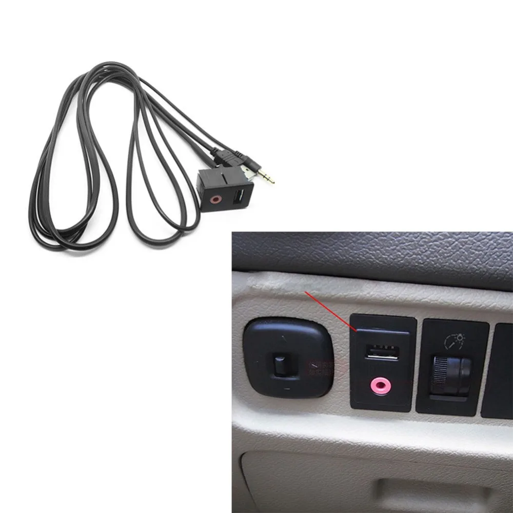 Buy Car Auto 3.5mm USB Port AUX Lead Mounting Adapter