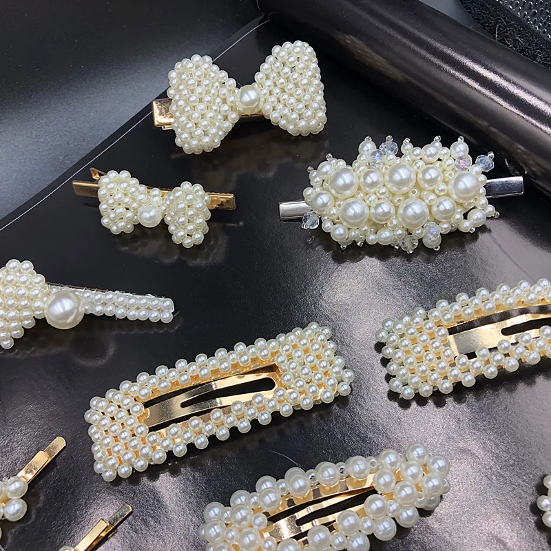 1pcs Pearl Metal Hair Clip Hairband Handmade Pearl Flower Stick Pin Barrette Hairpin Headdress Accessories Beauty Styling Tools