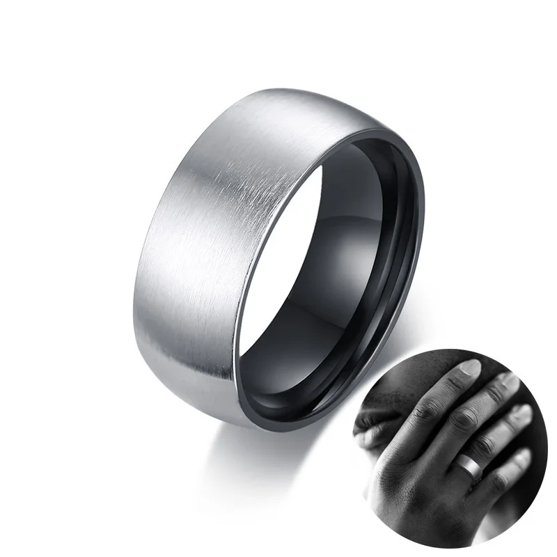 US Seller STAINLESS STEEL 316L MENS WEDDING BAND RING CABLE 8mm 
