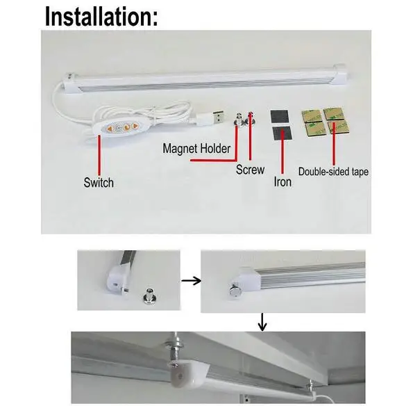 Светодиодный светильник 5 в USB 5 Вт 7 Вт теплый белый регулируемая светодиодная лента портативный для чтения под шкафом Кемпинг настольная лампа