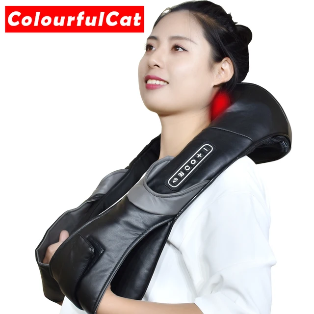 Image result for Electric neck roller massager for back pain Shiatsu infrared lamp massage pillow Gua Sha body health products relaxation