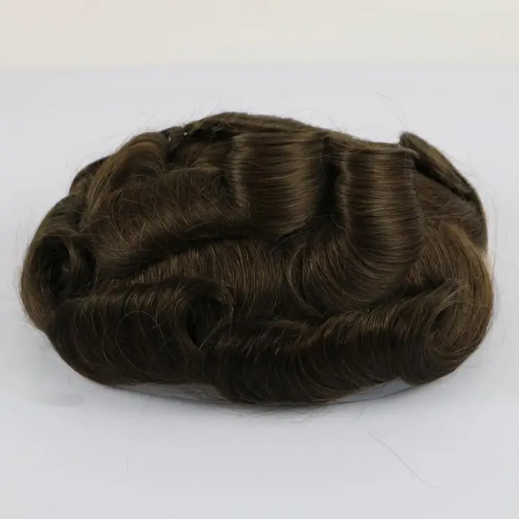 SimBeauty 0,03-0,06 мм ультра тонкий парик для мужчин замена волос системы человеческих волос с 1" x 8" Супер тонкая основа кожи - Парик Цвет: 4 #