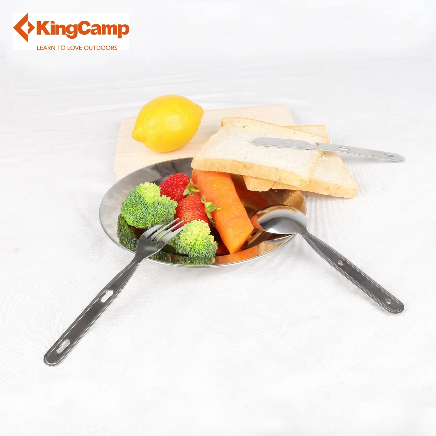 KingCamp utensilios Camping al aire libre de acero inoxidable de desastre Kit-cuchara tenedor y cuchillo para Camping y senderismo conjunto de cena