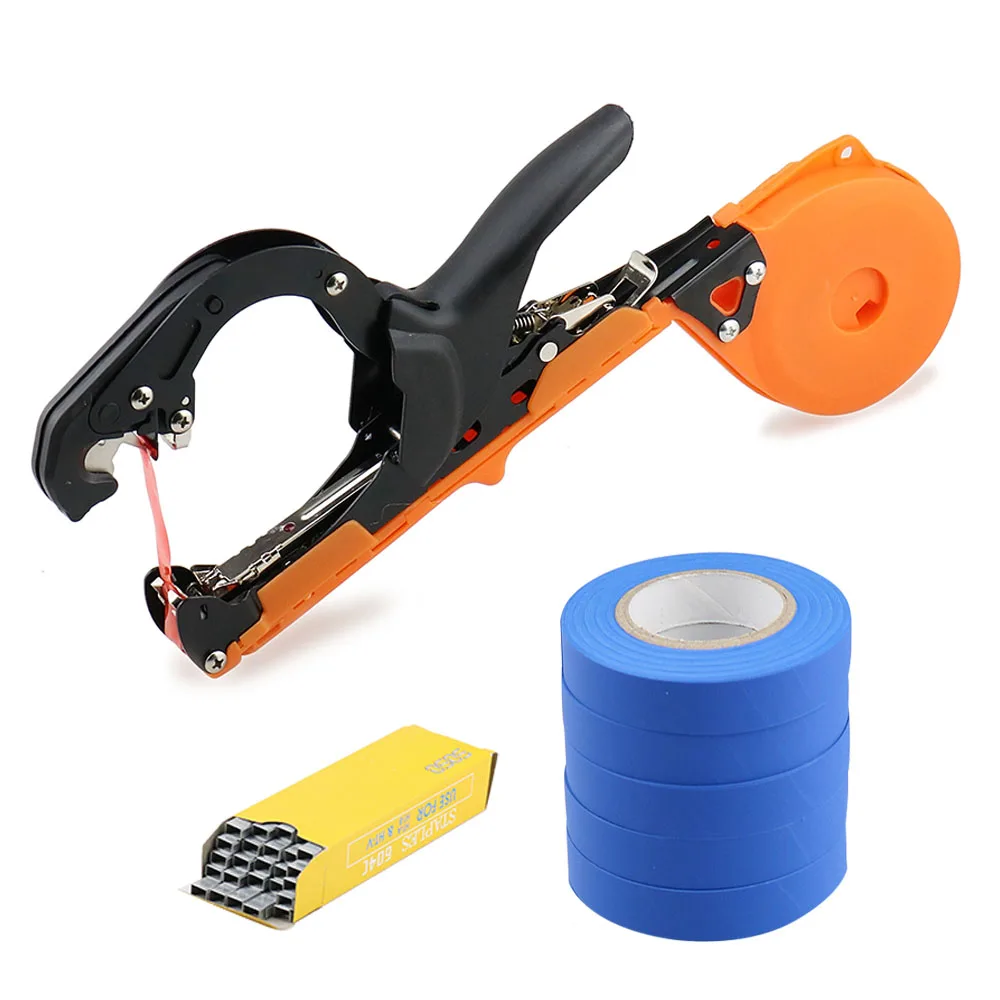 Цена Новый садовый инструмент для завязывания растений Tapetool инструмент для подвязки ветвей ветка ручная завязывающая машина упаковка Овощной с...