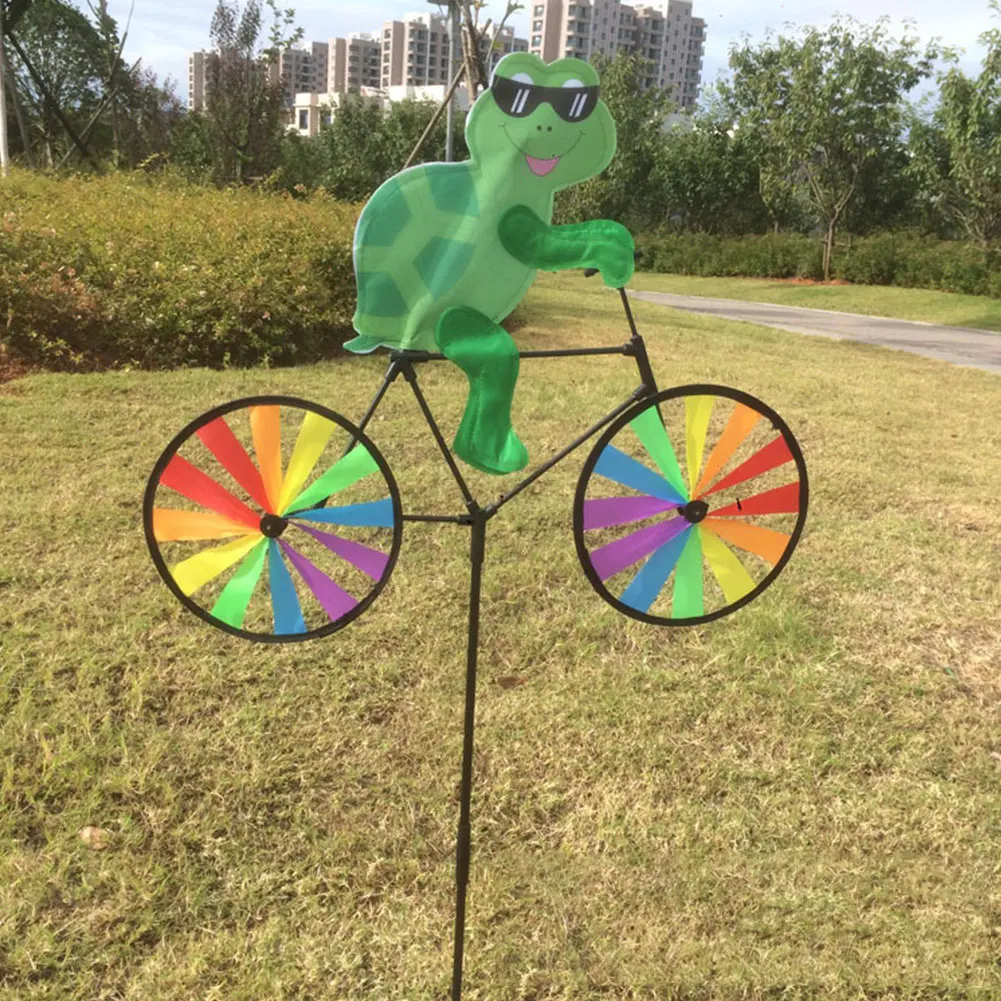 Classic Toy Windmill Pinwheels Animal Pattern Gift Strip Shape Home Ornament Kids Wind Spinner Funny Bike Cute Rainbow Garden