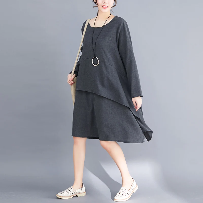 

6588# Spring Autumn Oversize Loose Maternity Dress Long Sleeve Large Size Casual Clothes for Pregnant Women Pregnancy Clothing