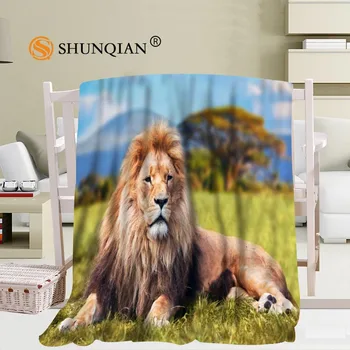 

Custom lion blanket Flannel Falafel Fabric56x80inch 50X60inch 40X50inch Sofa Bed Blanket Kid Adult Warm Blanket