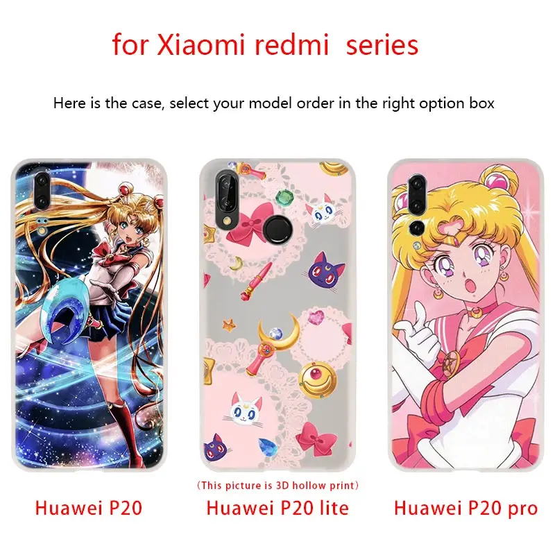 Чехол для телефона из ТПУ с Сейлор Мун мягкие чехлы Huawei P40 P30 P20 Pro P10 P9 Lite p30lite p40lite P