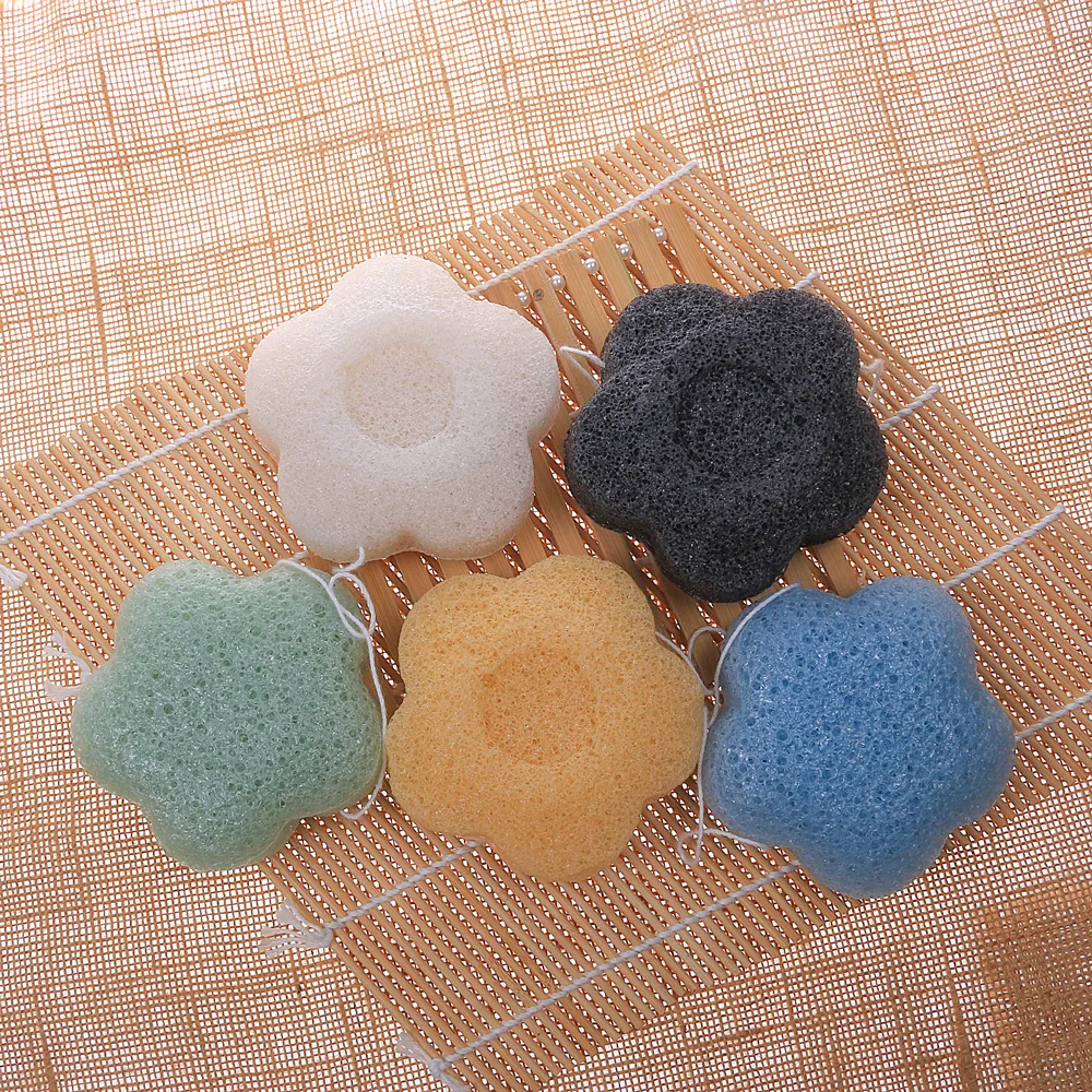 

UNIQUE COLORS 5Colors Natural Konjac Facial Puff Face Cleanse Washing Sponge Exfoliator Cleansing Sponge Puff Facial Cleanser