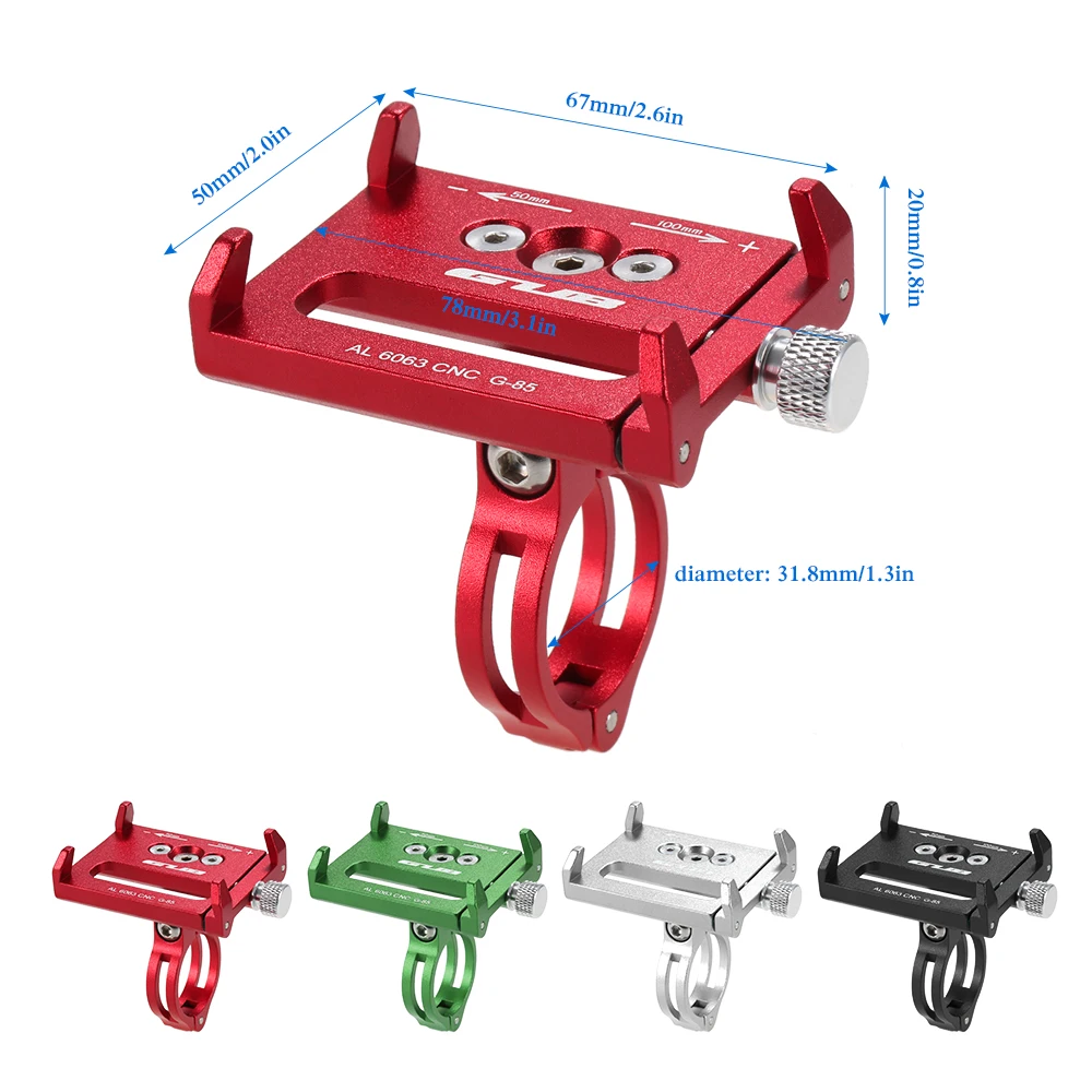 GUB G85 G-85 G83 алюминиевый велосипедный держатель для телефона для 3,5-6,2 дюймового смартфона Регулируемая универсальная подставка для телефона gps