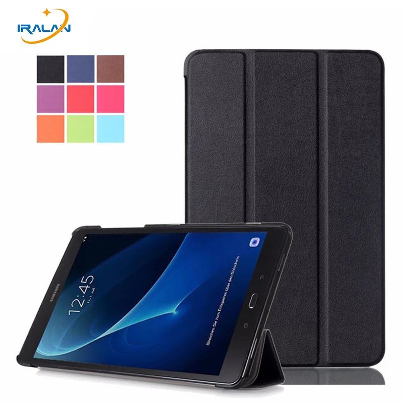 

Ultra Slim 3 Folder Folio smart Stand PU Leather Cover Case For Samsung Galaxy Tab A 10.1 2016 T580 T585 10.1" Tablet + film+pen