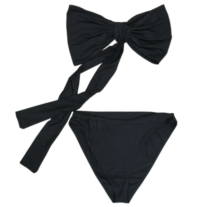 

Female Split Swimsuit Front Bowknot Decoration High Waist Design Woman Beach Swimwear Girl Bath Dressing Bikini Biquini SCL061
