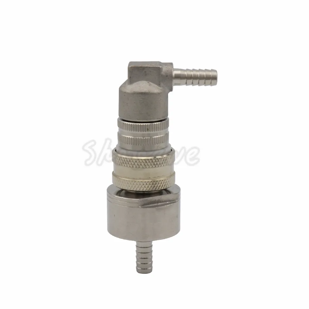 Homebrew Kegging Stainless Carbonation Cap w 516 Barb - Cornelius Keg Ball Lock Gas Disconnect fit soft drink PET bottles  (4)