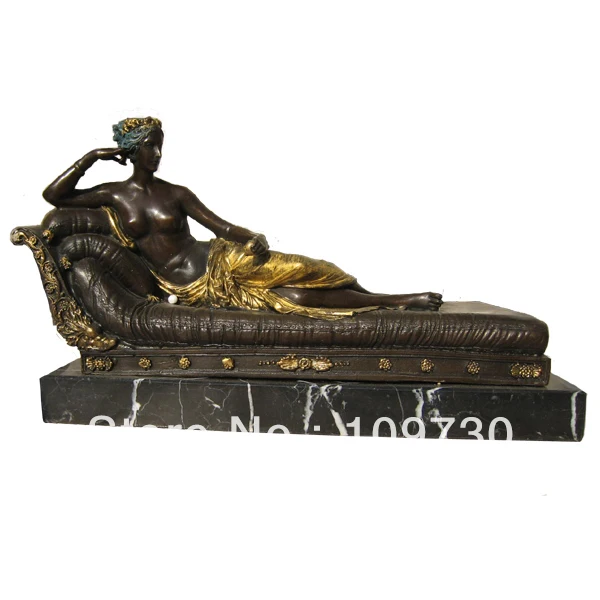 

bir 00186 Nude Egyptian Girl Cleopatra Bronze Statue Sculpture Art Deco Metal Craft