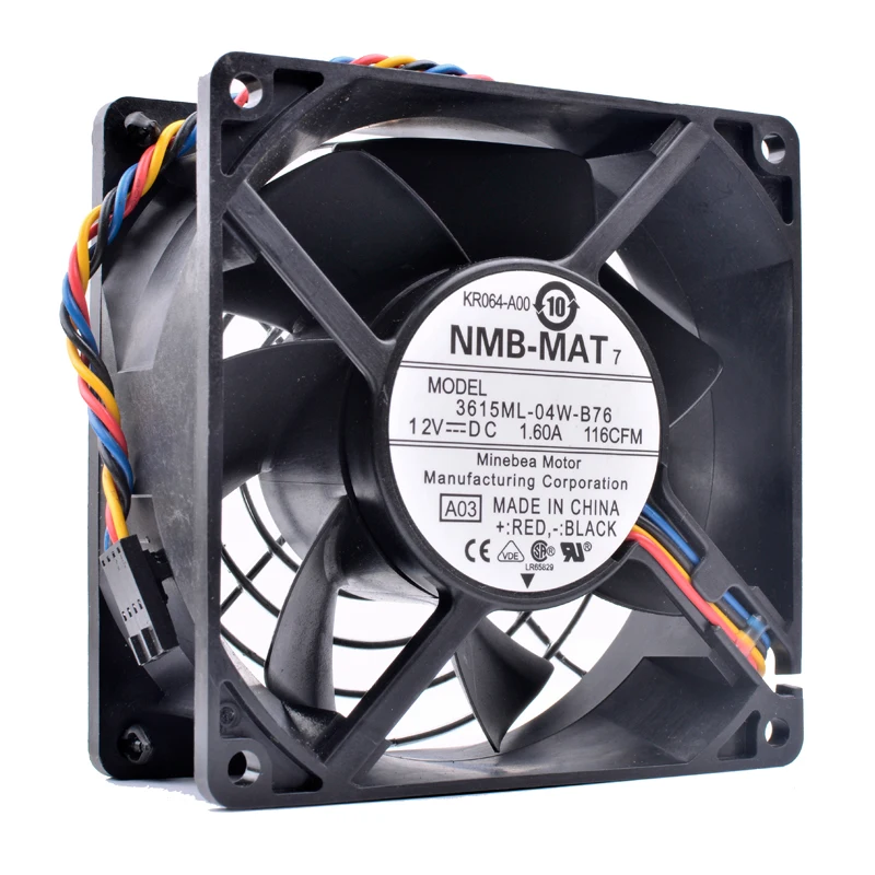 Новый оригинальный 3615ML-04W-B76 9 см 92 мм вентилятор 92x92x38 мм DC12V 1.60A Dell server шасси вентилятор охлаждения