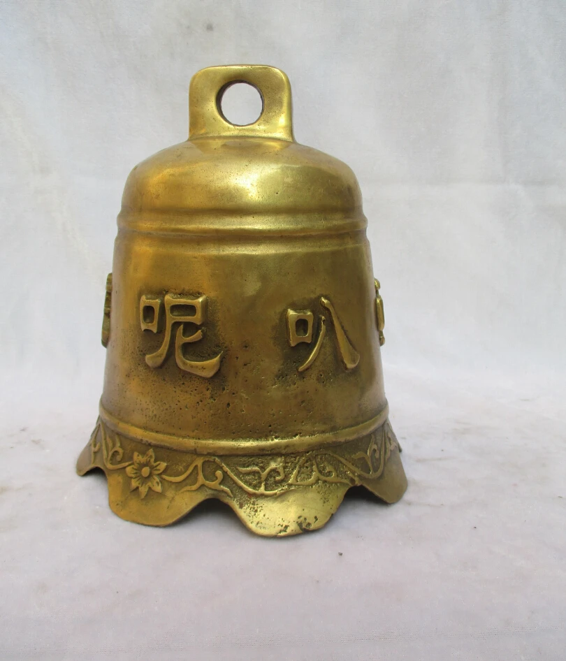 Collectible Tibet Brass Carved Buddhism Bell Sculpture /Antique Bell