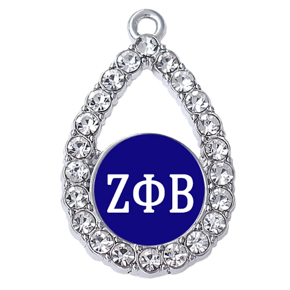 Двойной нос металлическая инкрустация zeta Phi Beta Очаровательная наклейка Sorority brothency подвеска «сделай сам» для греческого общества браслет, серьги, ожерелье