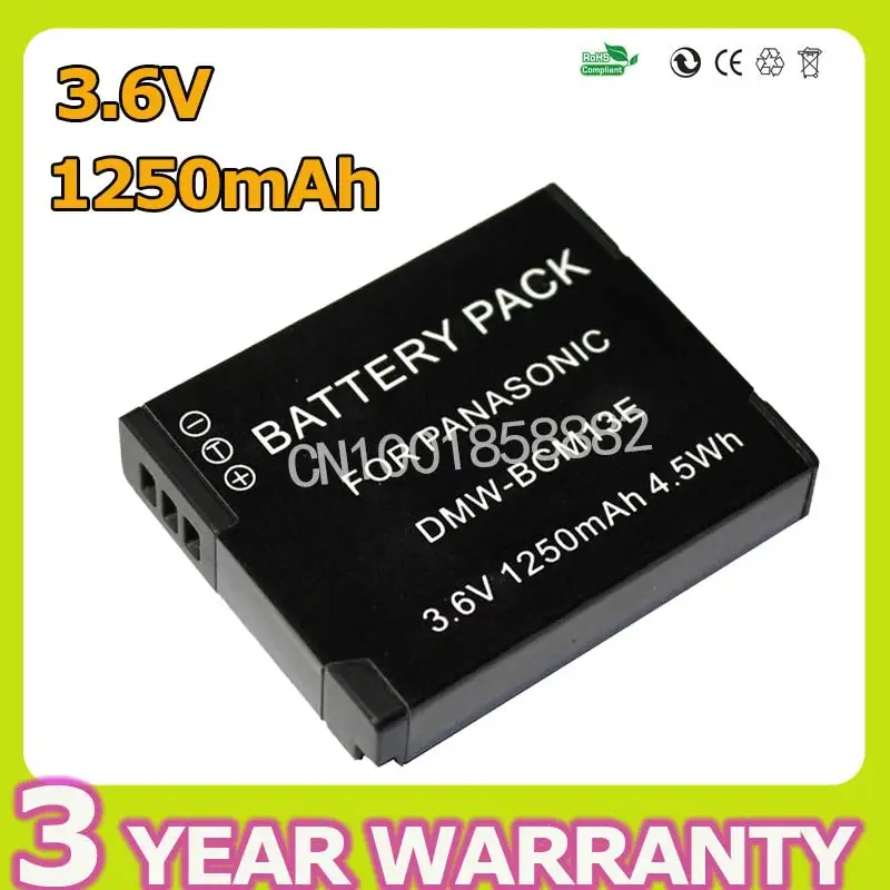 1250 мАч DMW-BCM13 DMWBCM13 DMW-BCM13PP DMW-BCM13E Батарея цифровой камеры для Panasonic DMC-LZ40 DMC-TS5 DMC-TS6 |