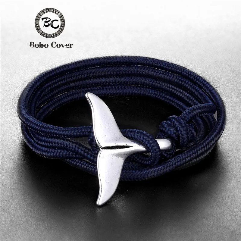

2019 New Designer Whale Tail Anchor charm Bracelet Women Lucky couple Multilayer Rope Survival Hope bracelets Men Jewelry homme