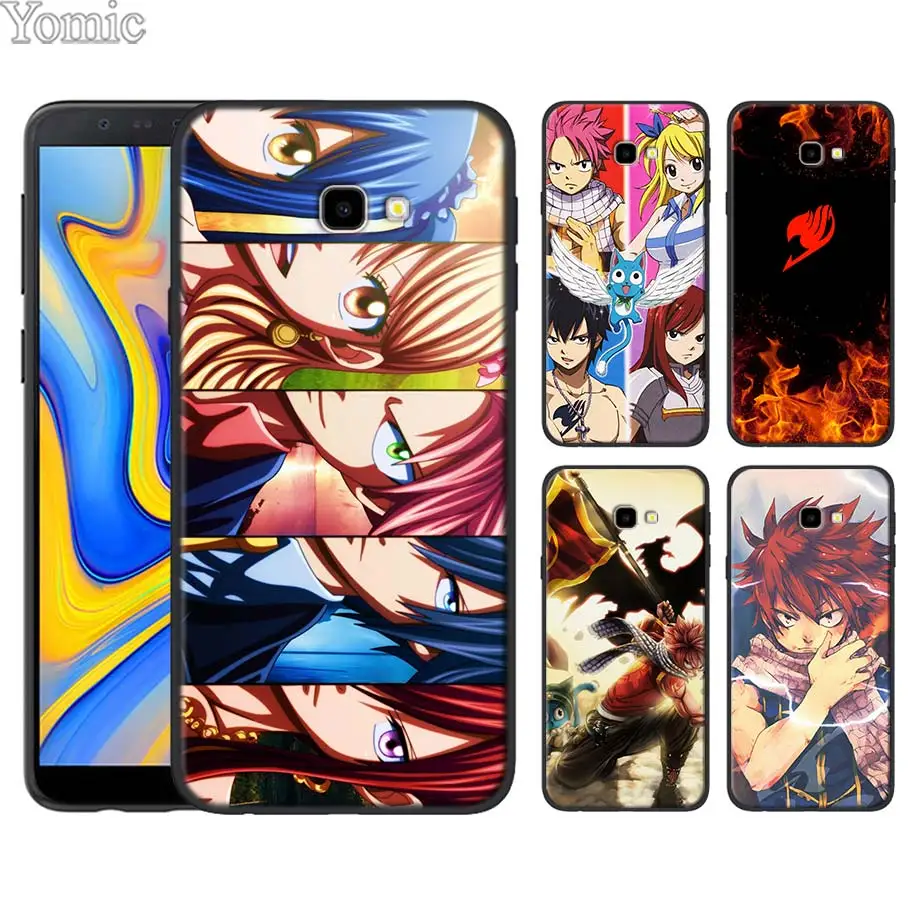 

Fairy Tail Natsu Logo Black Soft Case for Samsung Galaxy J6 J4 Plus J7 J8 2018 J3 J520 J720 J7 Prime Silicone Case Cover