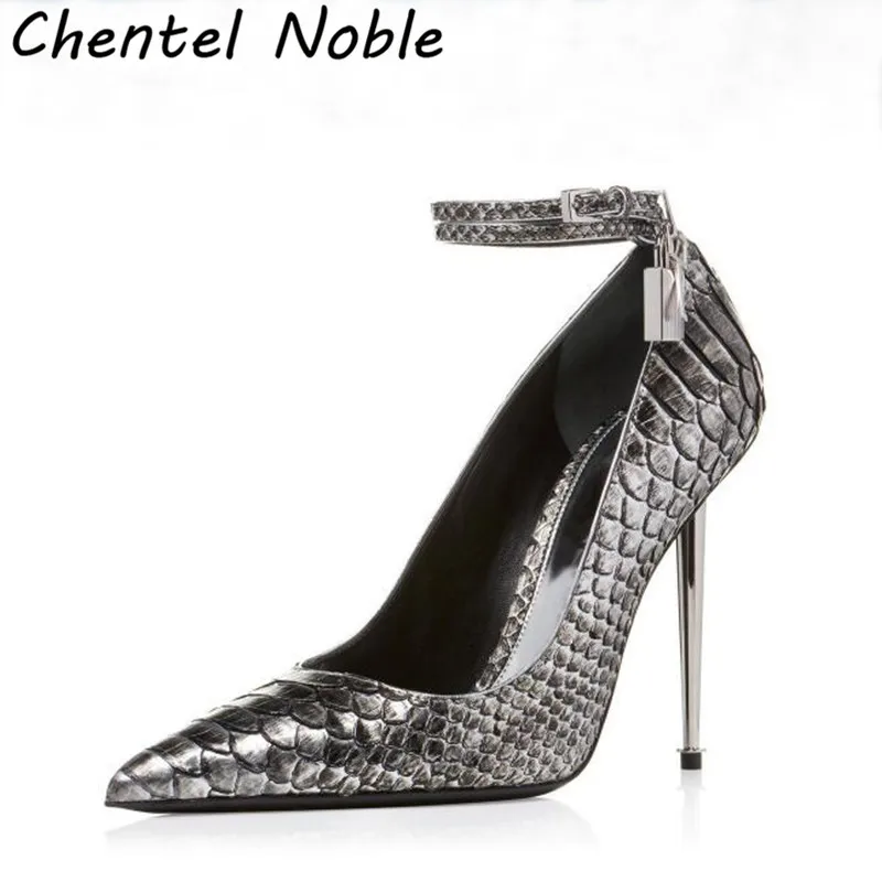 

Three Style Metal Lock And Key Shoes Women Pumps Chaussure Femme High Heel Dress Woman Stiletto Sexy Brand Design Shoes Big Size