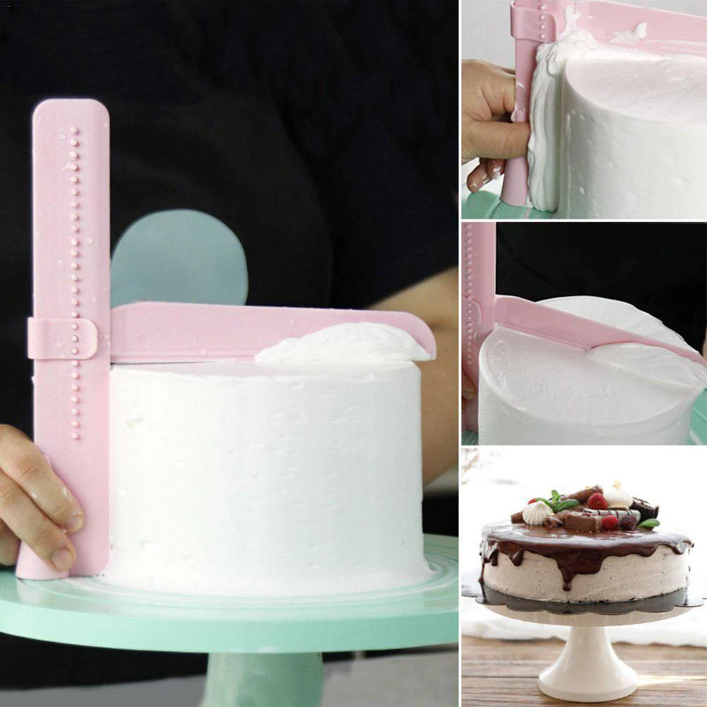 

Adjustable Fondant Cake Scraper Icing Piping Cream Spatula Edges Smoother Tool