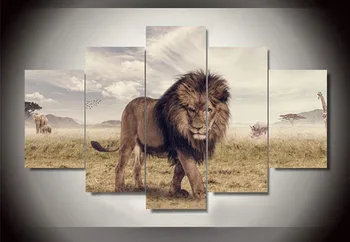 

triptych 5d diy diamond embroidery lion animal 5PCS diamond painting Cross Stitch full square Rhinestone painting Multi-picture
