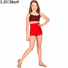 LZCMsoft/Детские гимнастические шорты с высокой талией для девочек, черные Балетные Шорты из спандекса и лайкры для мальчиков, одежда для сцены