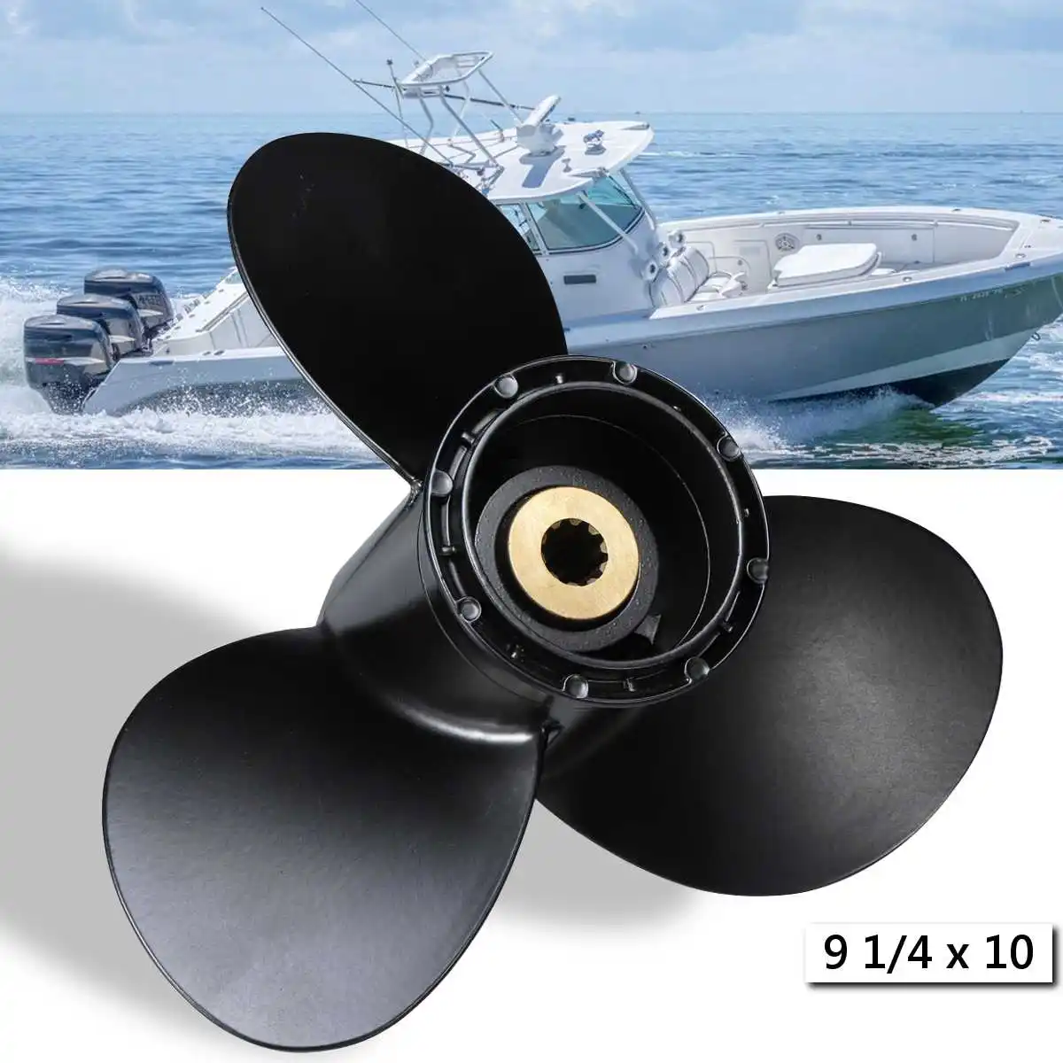 9 1/4x10 лодка подвесная пропеллер Алюминий для Suzuki 8-20HP для Evinrude Джонсон 9,9-20HP 58100-93733-019 Морской Пропеллер