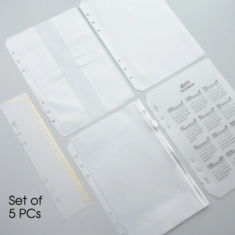 

PVC Zipper Bag Organizer Holder for Travel Notebook Diary Journal Accessory Tickets Cards Storage