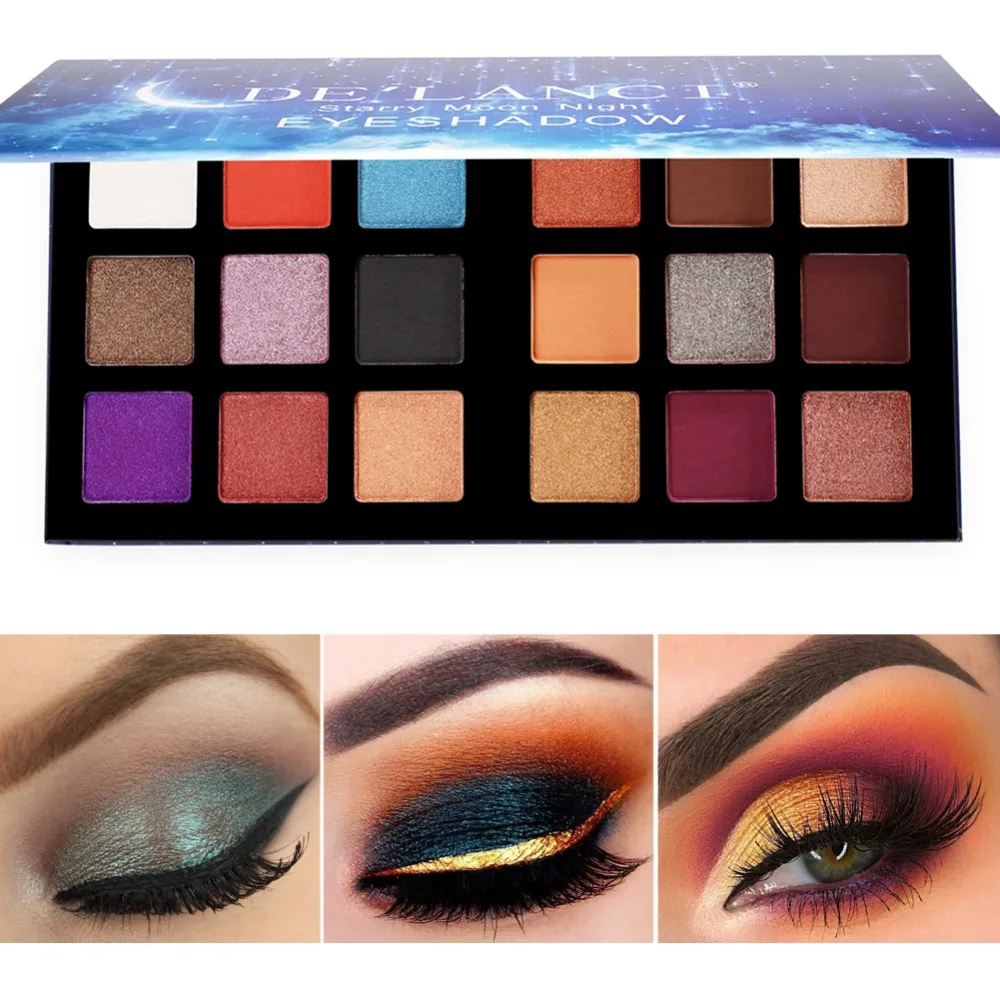 Продажа Палитра теней для век DE #039;LANCI 18 цветов Shimmer Matte Eye Shadow Powder Make Up водостойкая высокопигментная палитра косметики