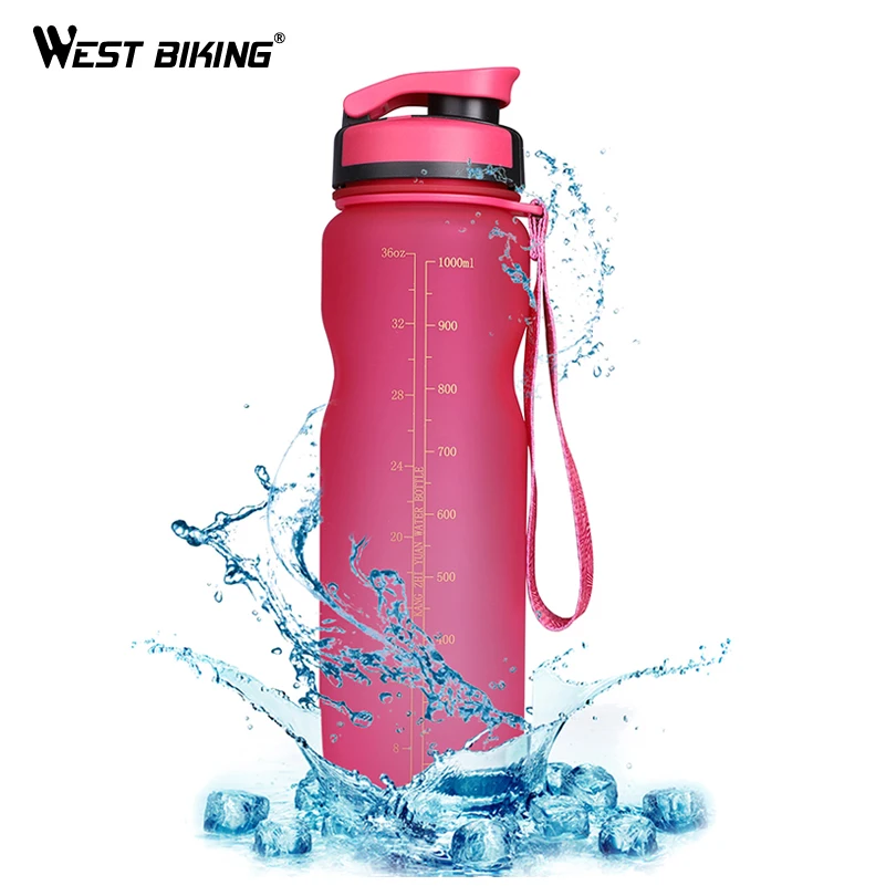 WEST BIKING BPA FREE Cycling Water Bottle 1000ML Leak-Proof Bicycle Kettle Ciclismo Anti-skid Portable Outdoor Sport Bike Bottle