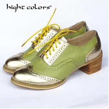 

33~42 Big Size 100% Genuine cow leather casual designer vintage lady flats shoes handmade oxford shoes for women F892