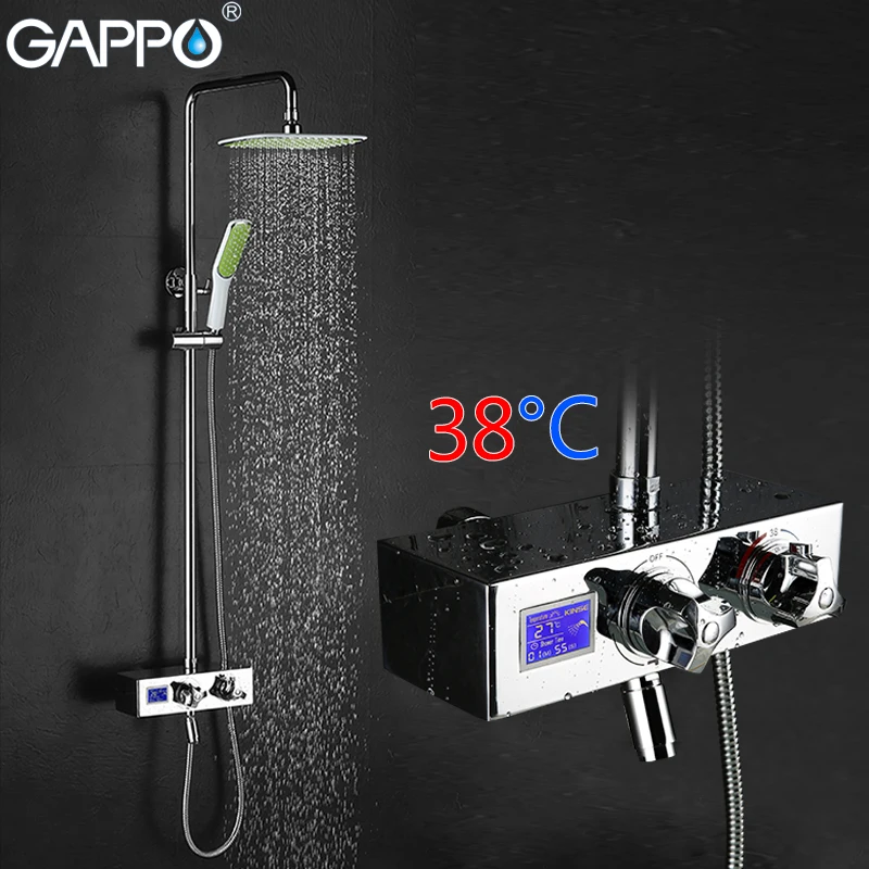 GAPPO смеситель для душа с ЖК цифровым дисплеем воды термостатический настенный