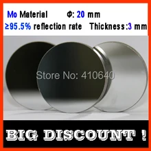 Diameter 20 mm Mo CO2 laser reflection len Molybdenum reflective mirror for laser engraver cutting Machine