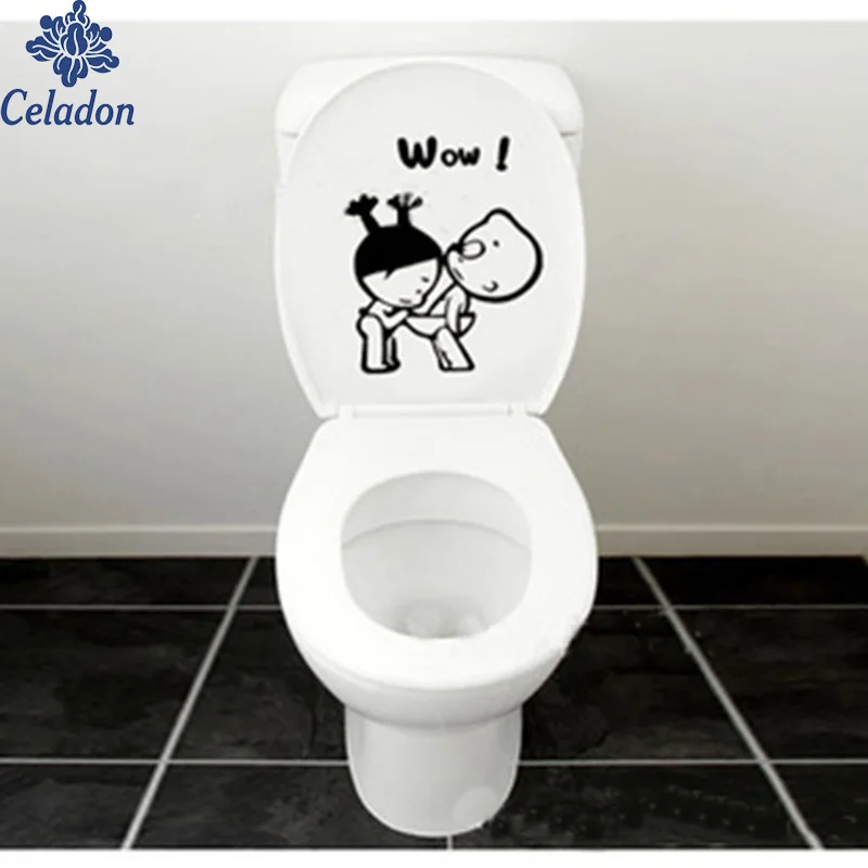 Super Cute Bathroom Wall Stickers Toilet Home Decoration Waterproof