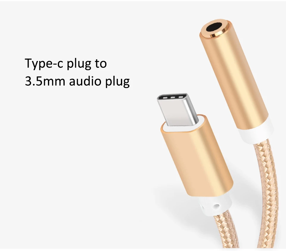 AUX Audio Cable USB Type C to 3.5 Earphone Adapter Type-C to 3.5mm Headphone Converter for xiaomi 6 Letv 2 2pro max2 Pro 3 (2)