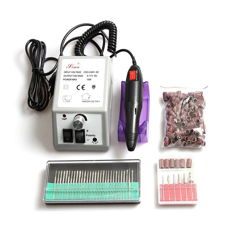 

Electric Nail Drill Manicure Machine with Drill Bits 2000R silver color free shipping