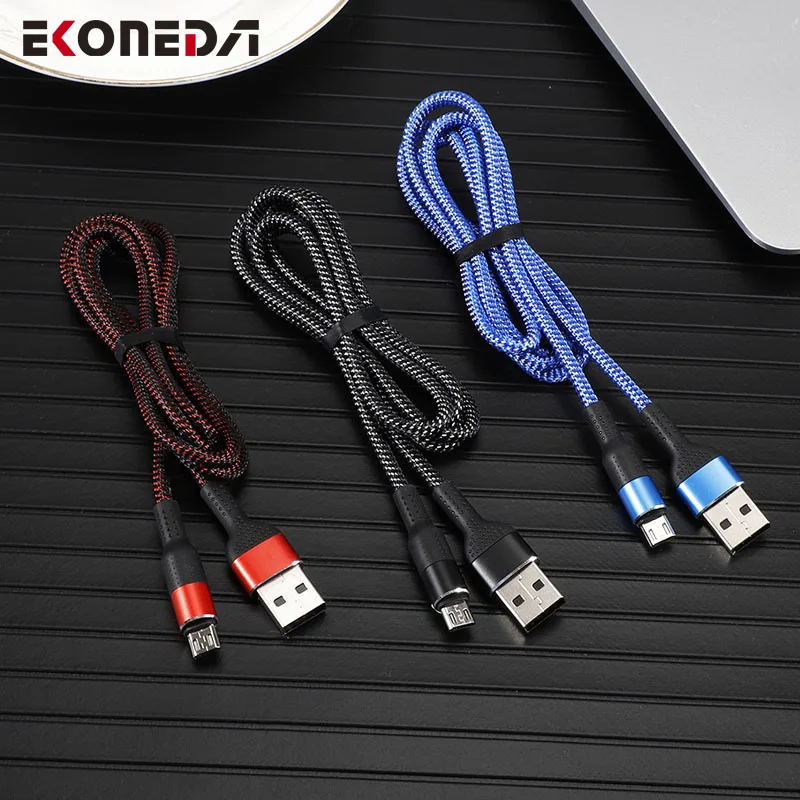 

EKONEDA Fast Charge Phone Micro USB Cable For Samsung Xiaomi Huawei Android Micro USB Charger Cord USB Micro Charging Cable Data